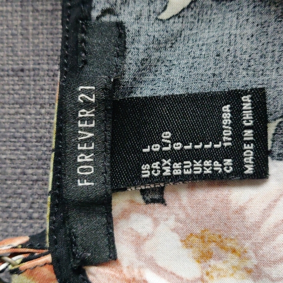 Forever 21 Black Lace-up Floral Summer Minidress Large - Picture 11 of 12